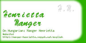 henrietta manger business card